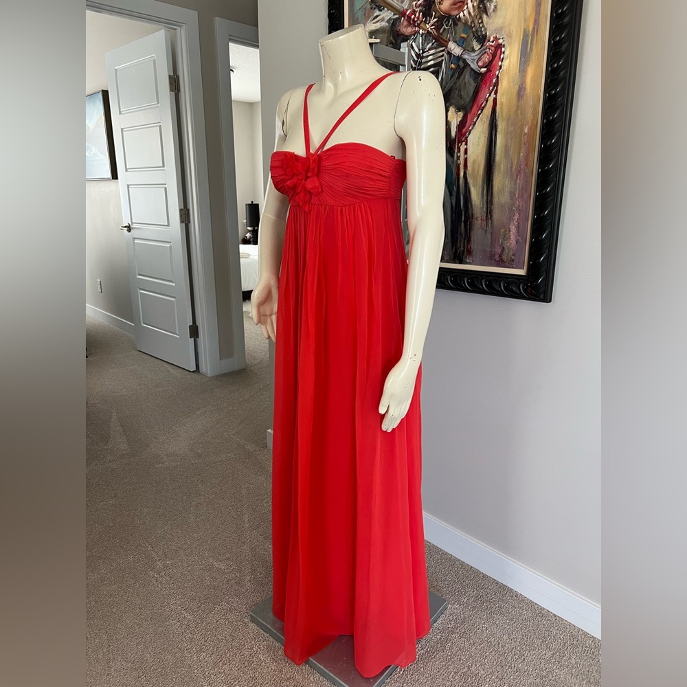 BCBGMaxAzria Vibrant Red 100% Silk Maxi Dress – Size 0 - Picture 5 of 16
